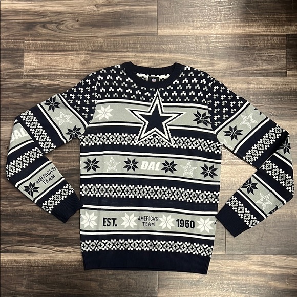 Men's Navy and Gray Dallas Cowboys licensed Nfl Sweater